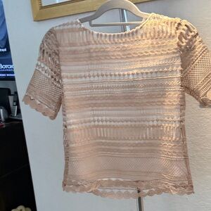 Elegant Lace Beige Women's Blouse
